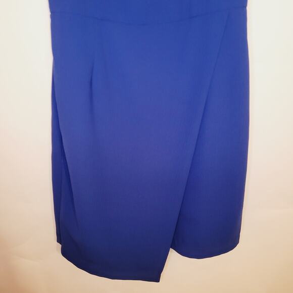 Adelyn Rae Blue Wrap Sleeveless Lattice Back Mini Dress Size Medium - Picture 5 of 11